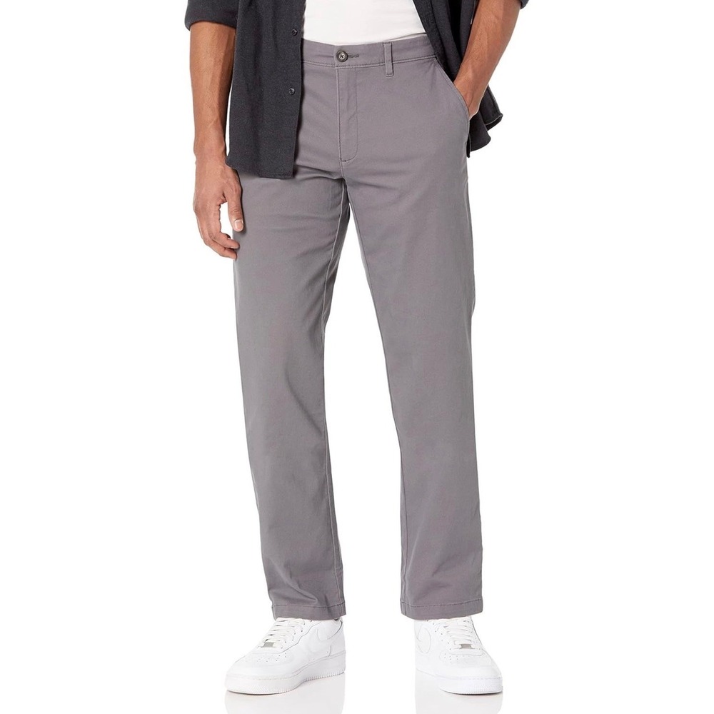 Amazon Essentials Mens Slim-Fit Wrinkle-Resistant Chino Pants‎ Grey 38W X 30L